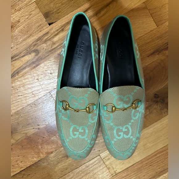 Gucci Jordaan loafers in monogram canvas mint green - Picture 7 of 16